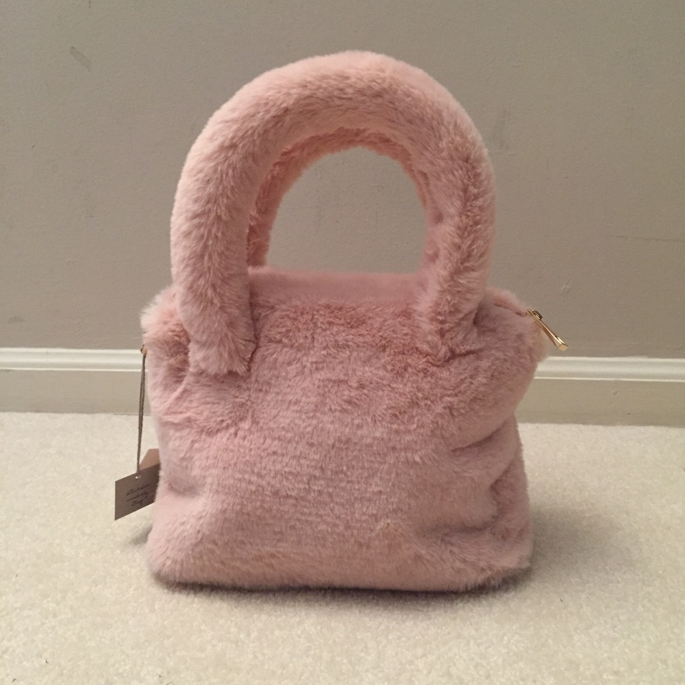 NWT Pink Faux Fur Purse by A New Day